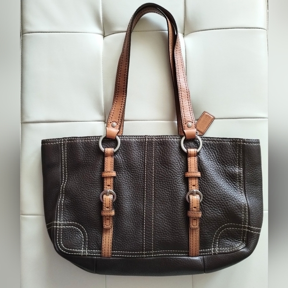 Coach Expresso Coffee Bean Pebbled Leather Bag & Dust Bag - Picture 4 of 15